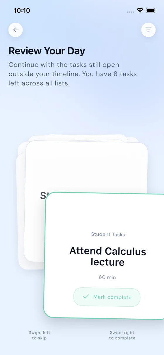 Review Your Day in Ordr — closing out today and preparing tomorrow